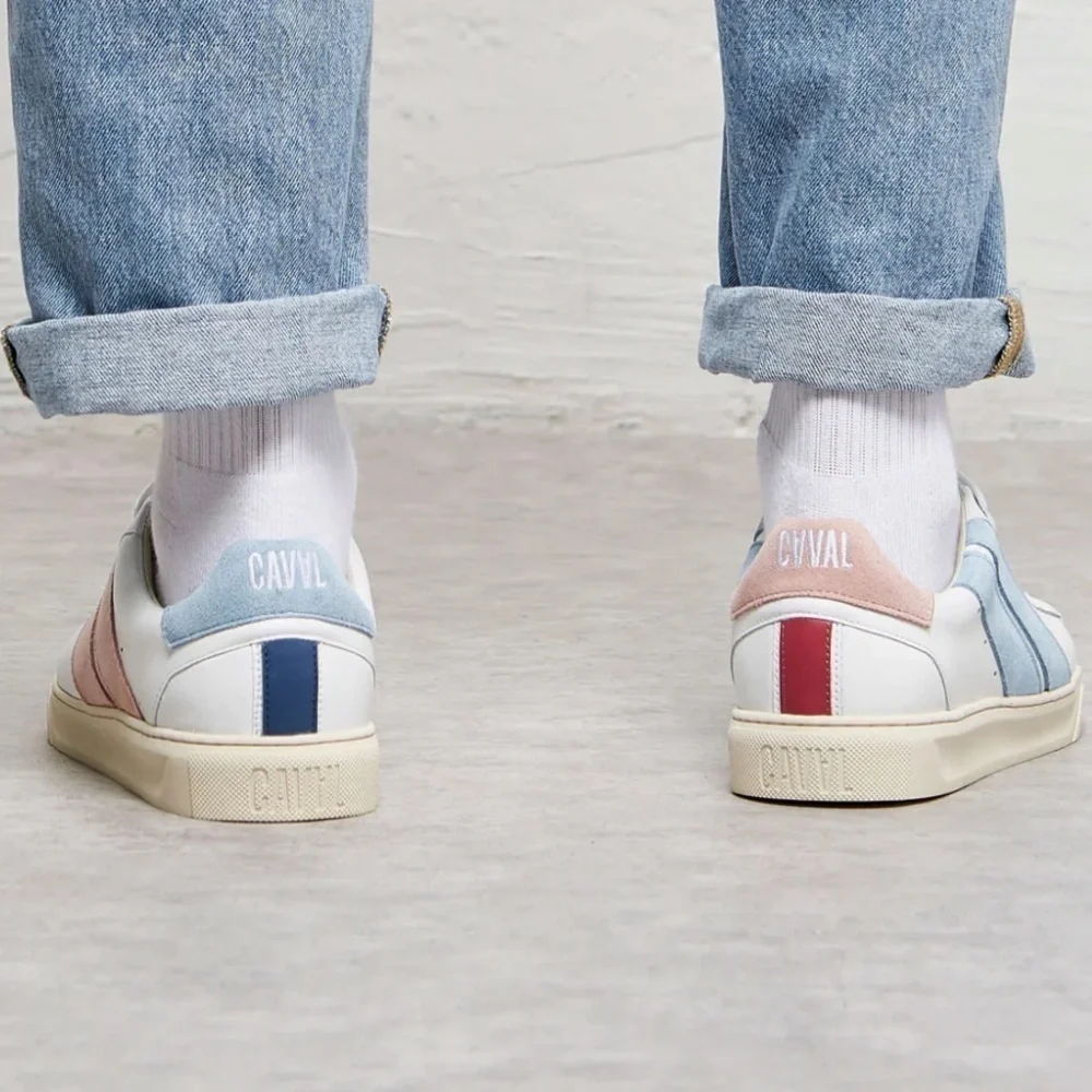 CAVAL Mirror Pastel Pink Low Top Leather Sneakers​​